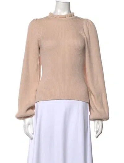 Pre-owned Ulla Johnson Baby Alpaca Mock Neck Sweater In Neutrals