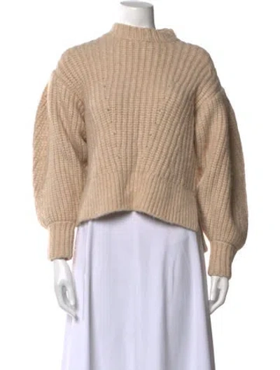 Pre-owned Ulla Johnson Baby Alpaca Mock Neck Sweater In Neutrals