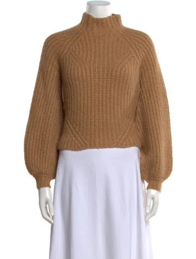 Pre-owned Ulla Johnson Baby Alpaca Mock Neck Sweater In Neutrals