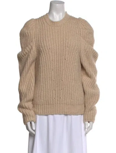 Pre-owned Ulla Johnson Baby Alpaca Mock Neck Sweatshirt In Neutral