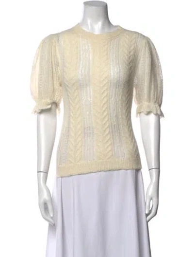 Pre-owned Ulla Johnson Baby Alpaca Patterned Sweater In Neutrals
