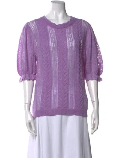 Pre-owned Ulla Johnson Baby Alpaca Patterned Sweater In Purple