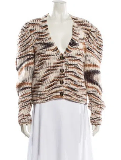Pre-owned Ulla Johnson Baby Alpaca Printed Sweater In Brown