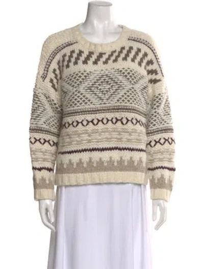 Pre-owned Ulla Johnson Baby Alpaca Printed Sweater In Neutral