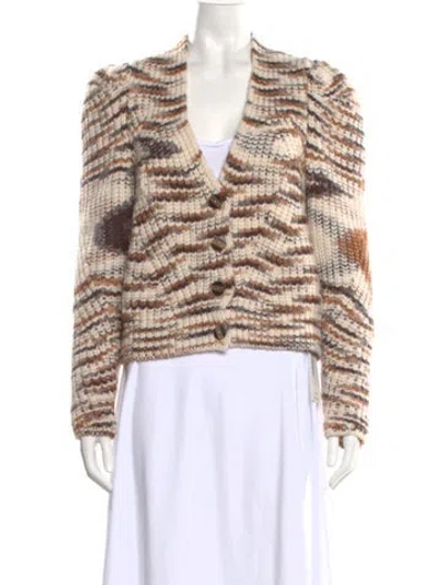 Pre-owned Ulla Johnson Baby Alpaca Printed Sweater In White