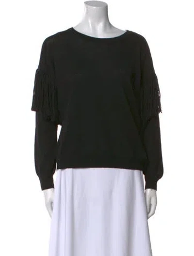 Pre-owned Ulla Johnson Baby Alpaca Scoop Neck T-shirt In Black