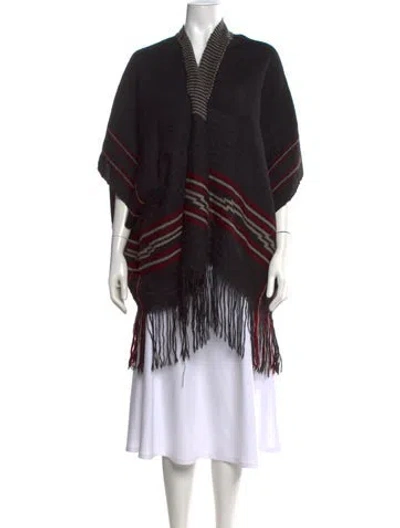 Pre-owned Ulla Johnson Baby Alpaca Striped Sweater In Black