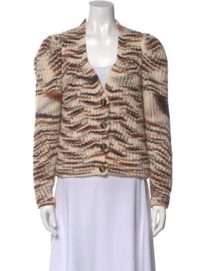 Pre-owned Ulla Johnson Baby Alpaca Striped Sweater In Brown
