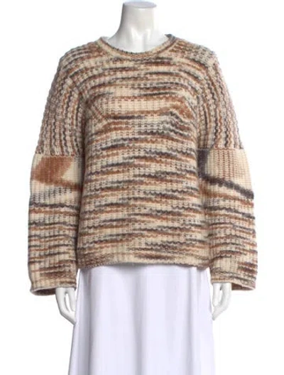 Pre-owned Ulla Johnson Baby Alpaca Striped Sweater In Brown