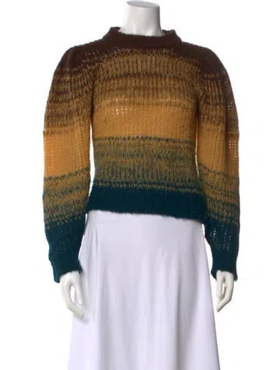Pre-owned Ulla Johnson Baby Alpaca Striped Sweater In Multi