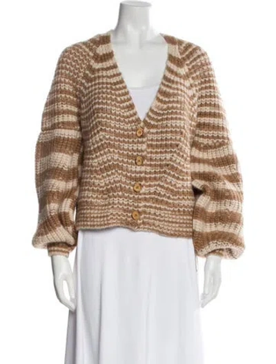 Pre-owned Ulla Johnson Baby Alpaca Striped Sweater In Neutral