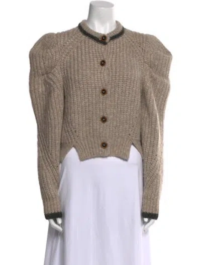 Pre-owned Ulla Johnson Baby Alpaca Striped Sweater In Neutral