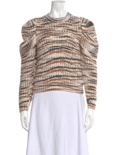 Pre-owned Ulla Johnson Baby Alpaca Striped Sweater In Neutral