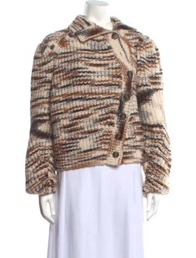 Pre-owned Ulla Johnson Baby Alpaca Striped Sweater In Neutrals