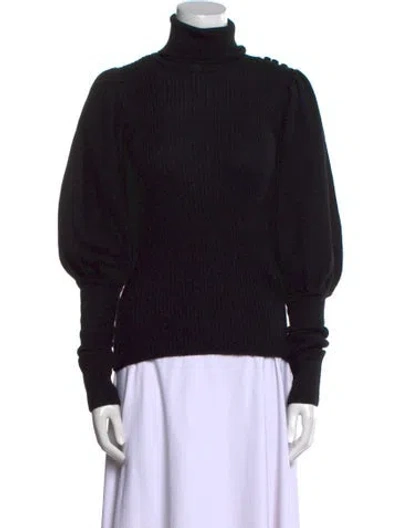 Pre-owned Ulla Johnson Baby Alpaca Turtleneck Sweater In Black