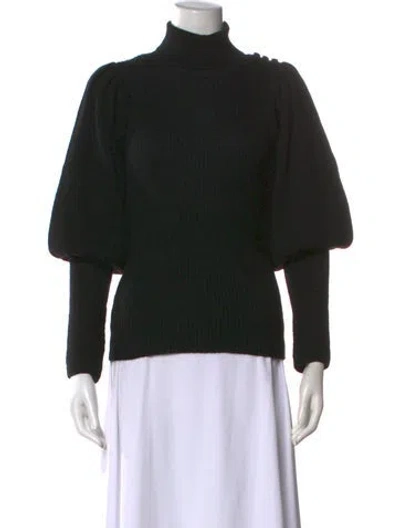 Pre-owned Ulla Johnson Baby Alpaca Turtleneck Sweater In Black