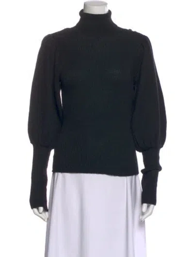 Pre-owned Ulla Johnson Baby Alpaca Turtleneck Sweater In Black