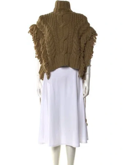 Pre-owned Ulla Johnson Baby Alpaca Turtleneck Sweater In Green