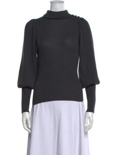 Pre-owned Ulla Johnson Baby Alpaca Turtleneck Sweater In Grey