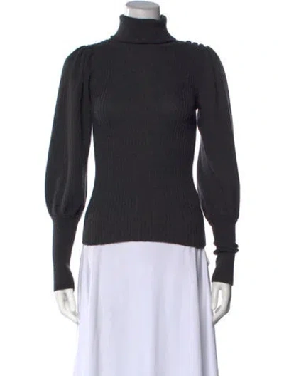 Pre-owned Ulla Johnson Baby Alpaca Turtleneck Sweater In Grey