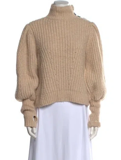 Pre-owned Ulla Johnson Baby Alpaca Turtleneck Sweater In Neutral