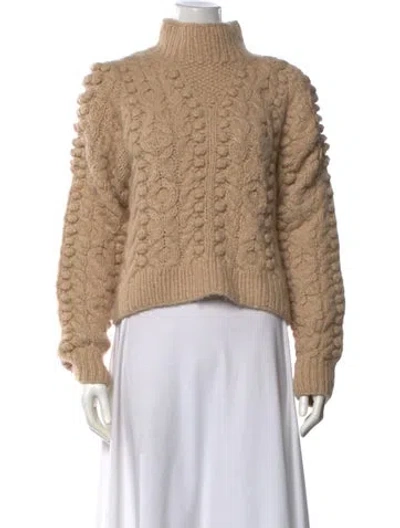 Pre-owned Ulla Johnson Baby Alpaca Turtleneck Sweater In Neutral