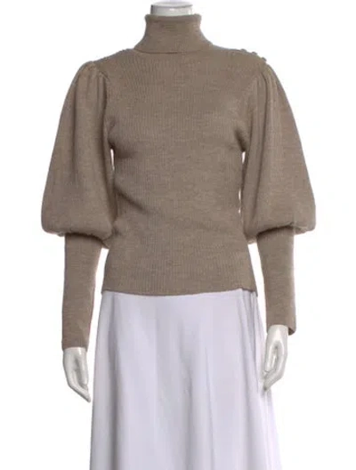 Pre-owned Ulla Johnson Baby Alpaca Turtleneck Sweater In Neutral