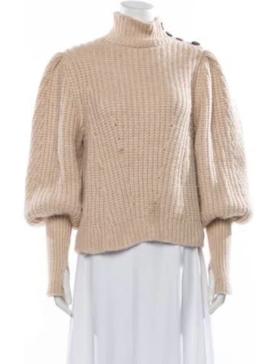 Pre-owned Ulla Johnson Baby Alpaca Turtleneck Sweater In Neutrals
