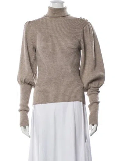 Pre-owned Ulla Johnson Baby Alpaca Turtleneck Sweater In Neutrals