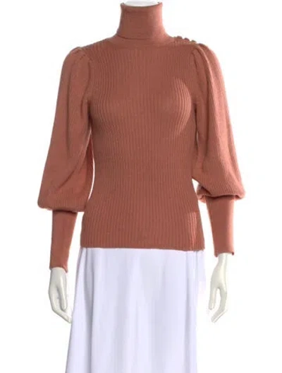 Pre-owned Ulla Johnson Baby Alpaca Turtleneck Sweater In Pink