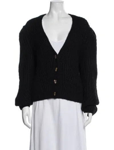 Pre-owned Ulla Johnson Baby Alpaca V-neck Sweater In Blue