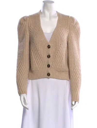 Pre-owned Ulla Johnson Baby Alpaca V-neck Sweater In Neutral