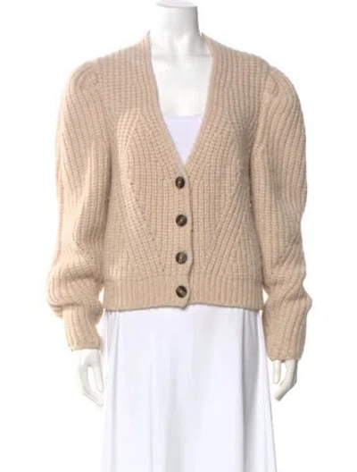 Pre-owned Ulla Johnson Baby Alpaca V-neck Sweater In Neutral
