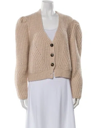 Pre-owned Ulla Johnson Baby Alpaca V-neck Sweater In Neutral