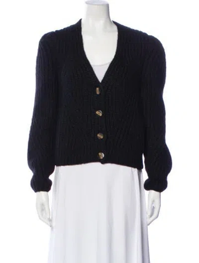 Pre-owned Ulla Johnson Baby Alpaca V-neck Sweater W/ Tags In Blue