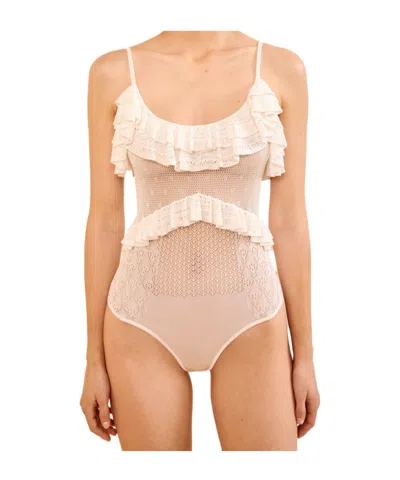 Ulla Johnson Bania Knit Bodysuit In Ivory
