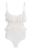 Ulla Johnson Bania Ruffled Bodysuit In White