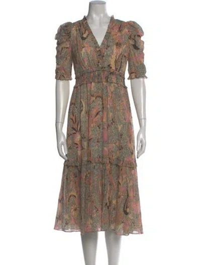 Pre-owned Ulla Johnson Barneys New York Midi Length Dress In Neutral