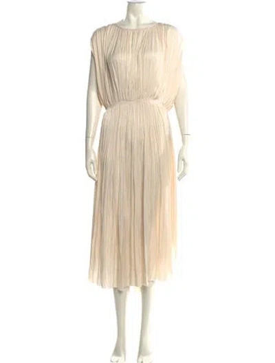 Pre-owned Ulla Johnson Bateau Neckline Long Dress In Neutral