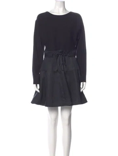 Pre-owned Ulla Johnson Bateau Neckline Mini Dress In Gray