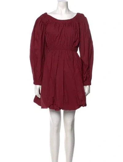 Pre-owned Ulla Johnson Bateau Neckline Mini Dress In Red