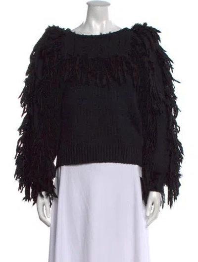 Pre-owned Ulla Johnson Bateau Neckline Sweater In Black