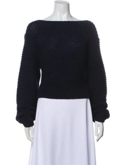 Pre-owned Ulla Johnson Bateau Neckline Sweater In Blue