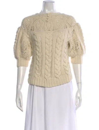 Pre-owned Ulla Johnson Bateau Neckline Sweater In Neutral