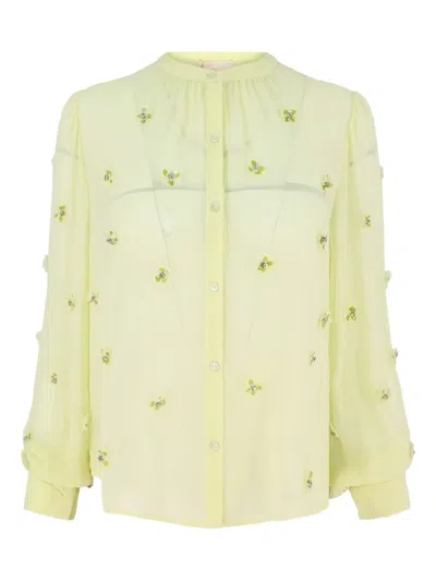 Ulla Johnson Bea Embroidered Shirt In Green