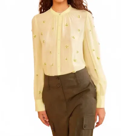 Ulla Johnson Bea Silk Blouse In Citron In Yellow