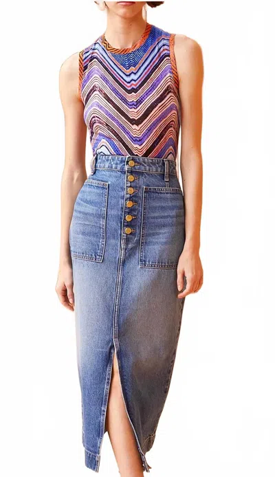 Ulla Johnson Bea Skirt In Danube Medium Indigo Wash In Multi