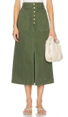 Ulla Johnson The Bea Denim Midi Skirt In Juniper Wash