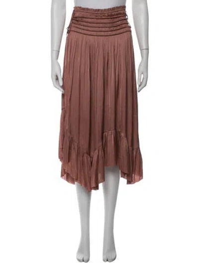 Pre-owned Ulla Johnson Beaded Accents Midi Length Skirt In Pink