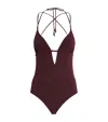 Ulla Johnson Beaded Leila Swimsuit In Burgundy